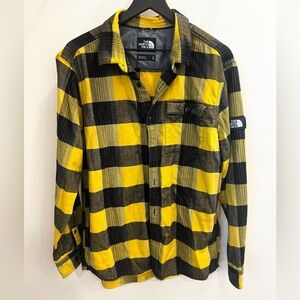Men’s The North Face Yellow and Black Flannel Shirt | Size L